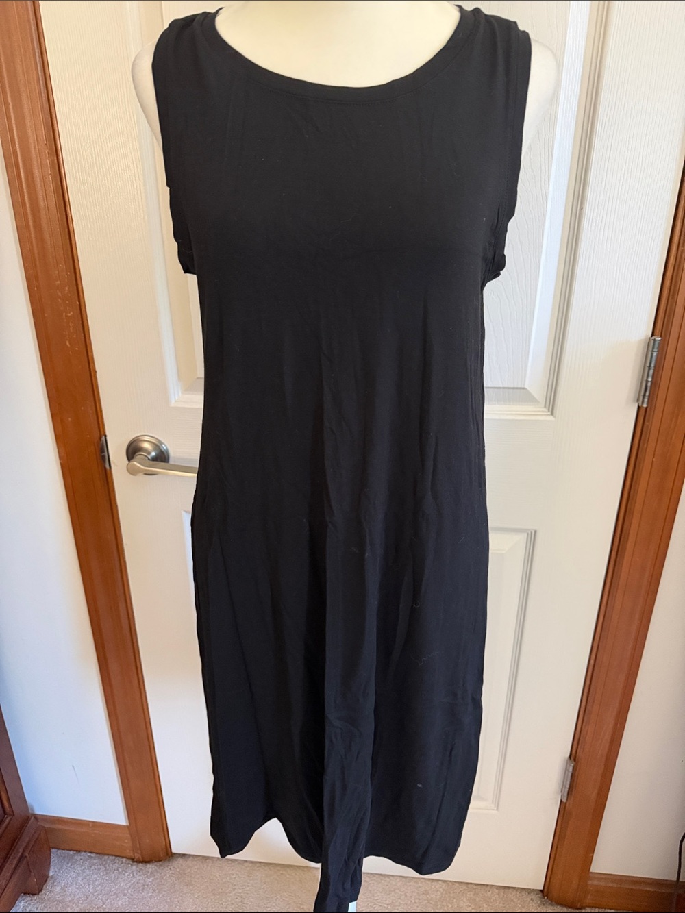 LOFT Black Sleeveless Asymmetrical Dress
